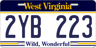 WV license plate 2YB223