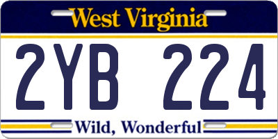 WV license plate 2YB224