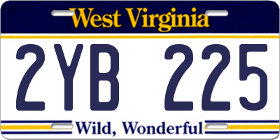WV license plate 2YB225