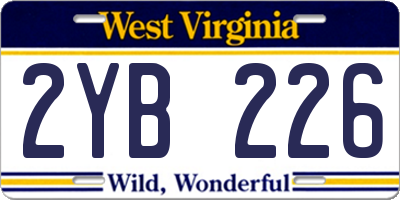 WV license plate 2YB226