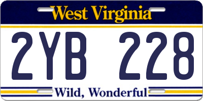 WV license plate 2YB228