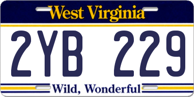 WV license plate 2YB229
