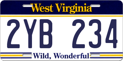 WV license plate 2YB234