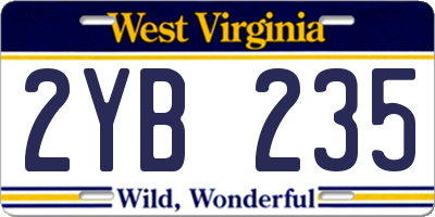 WV license plate 2YB235