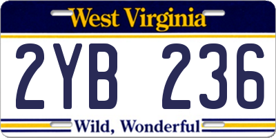 WV license plate 2YB236