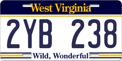WV license plate 2YB238