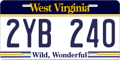 WV license plate 2YB240
