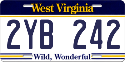 WV license plate 2YB242