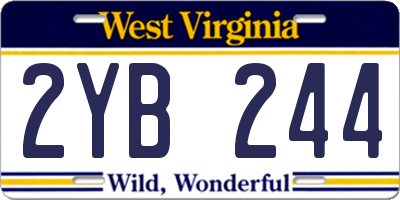 WV license plate 2YB244