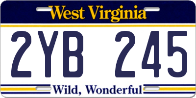 WV license plate 2YB245