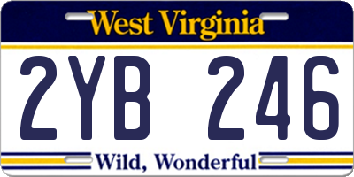 WV license plate 2YB246