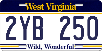 WV license plate 2YB250