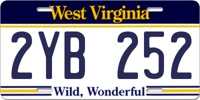 WV license plate 2YB252