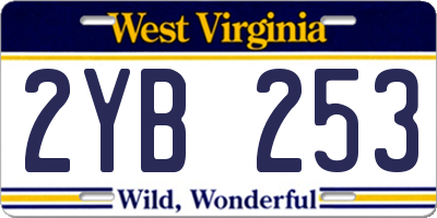 WV license plate 2YB253