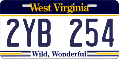 WV license plate 2YB254