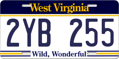 WV license plate 2YB255