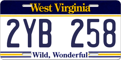 WV license plate 2YB258