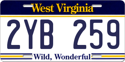 WV license plate 2YB259