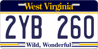 WV license plate 2YB260