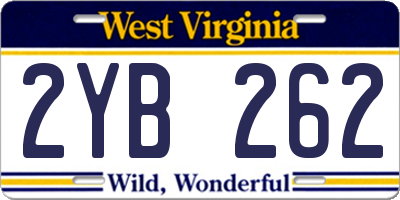 WV license plate 2YB262