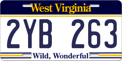WV license plate 2YB263