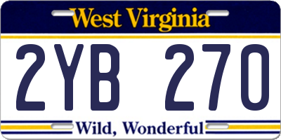 WV license plate 2YB270