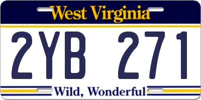 WV license plate 2YB271