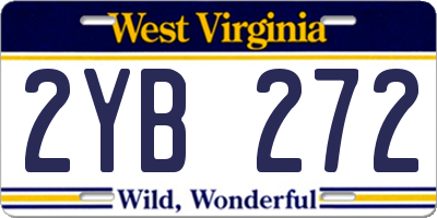 WV license plate 2YB272