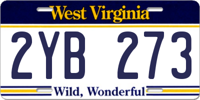 WV license plate 2YB273