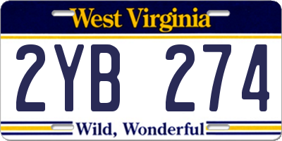 WV license plate 2YB274