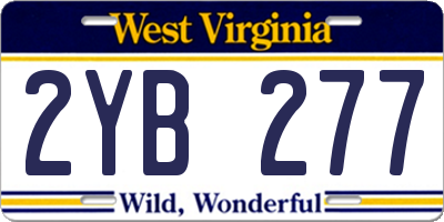 WV license plate 2YB277