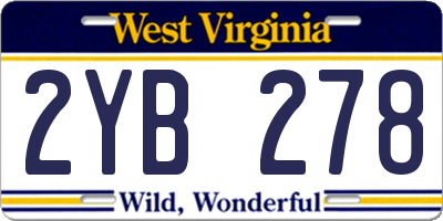WV license plate 2YB278