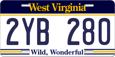 WV license plate 2YB280