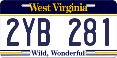 WV license plate 2YB281