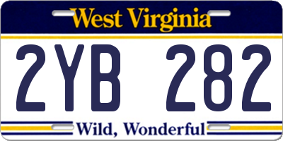 WV license plate 2YB282