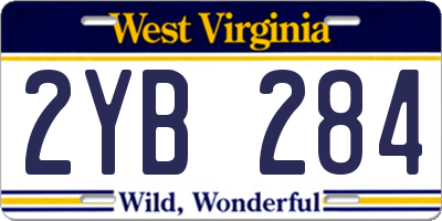 WV license plate 2YB284