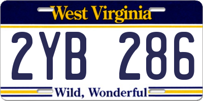 WV license plate 2YB286