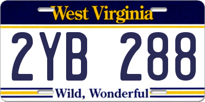 WV license plate 2YB288