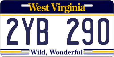 WV license plate 2YB290