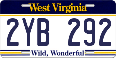 WV license plate 2YB292