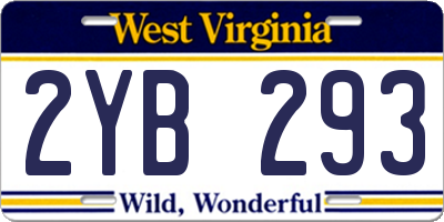 WV license plate 2YB293