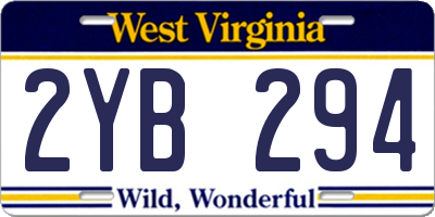 WV license plate 2YB294