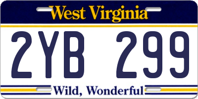 WV license plate 2YB299
