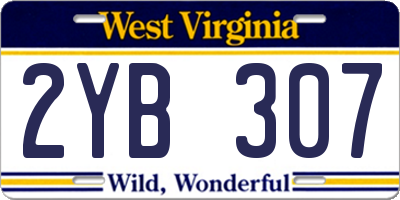 WV license plate 2YB307