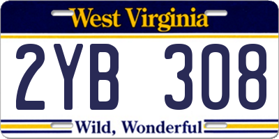 WV license plate 2YB308