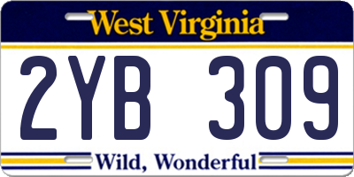 WV license plate 2YB309
