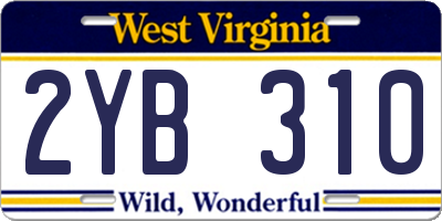 WV license plate 2YB310