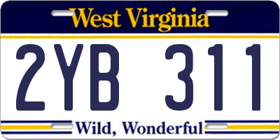 WV license plate 2YB311