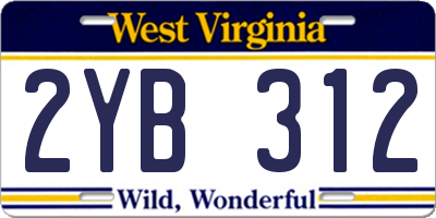 WV license plate 2YB312
