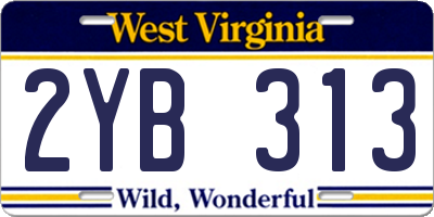 WV license plate 2YB313